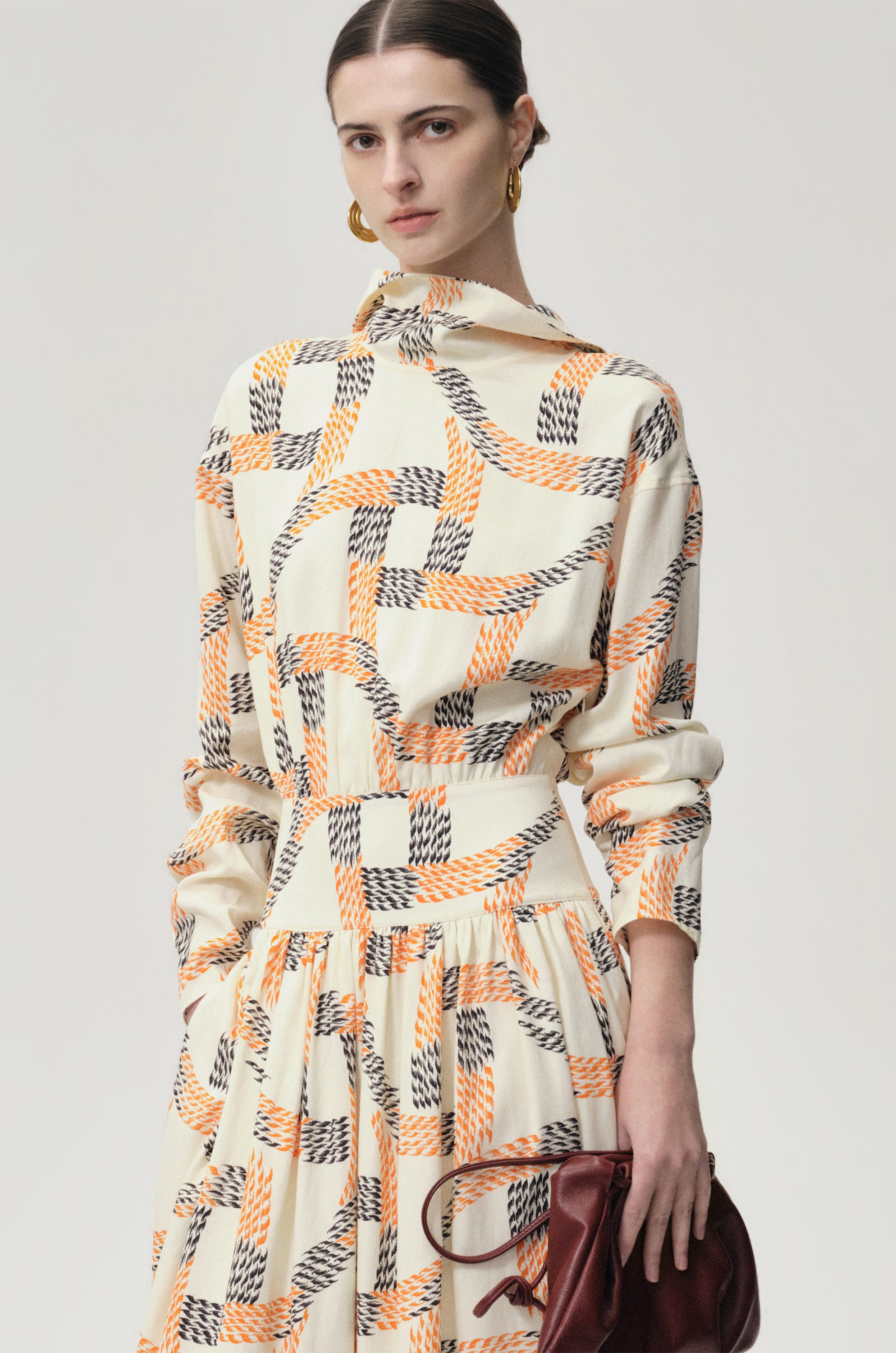 Printed Trompe-L'Ceil Dress Multi