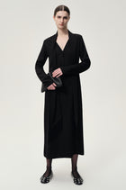 Reversible Fringed Scarf Dress Black
