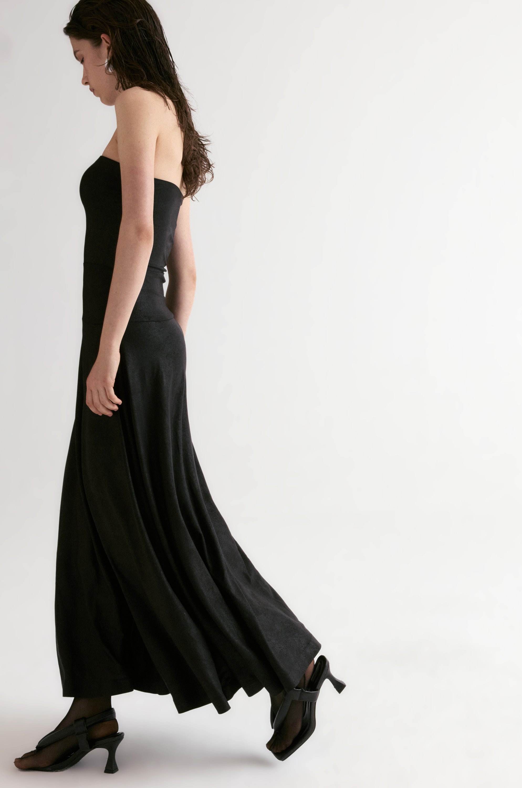 Strapless Jersey Maxi Dress