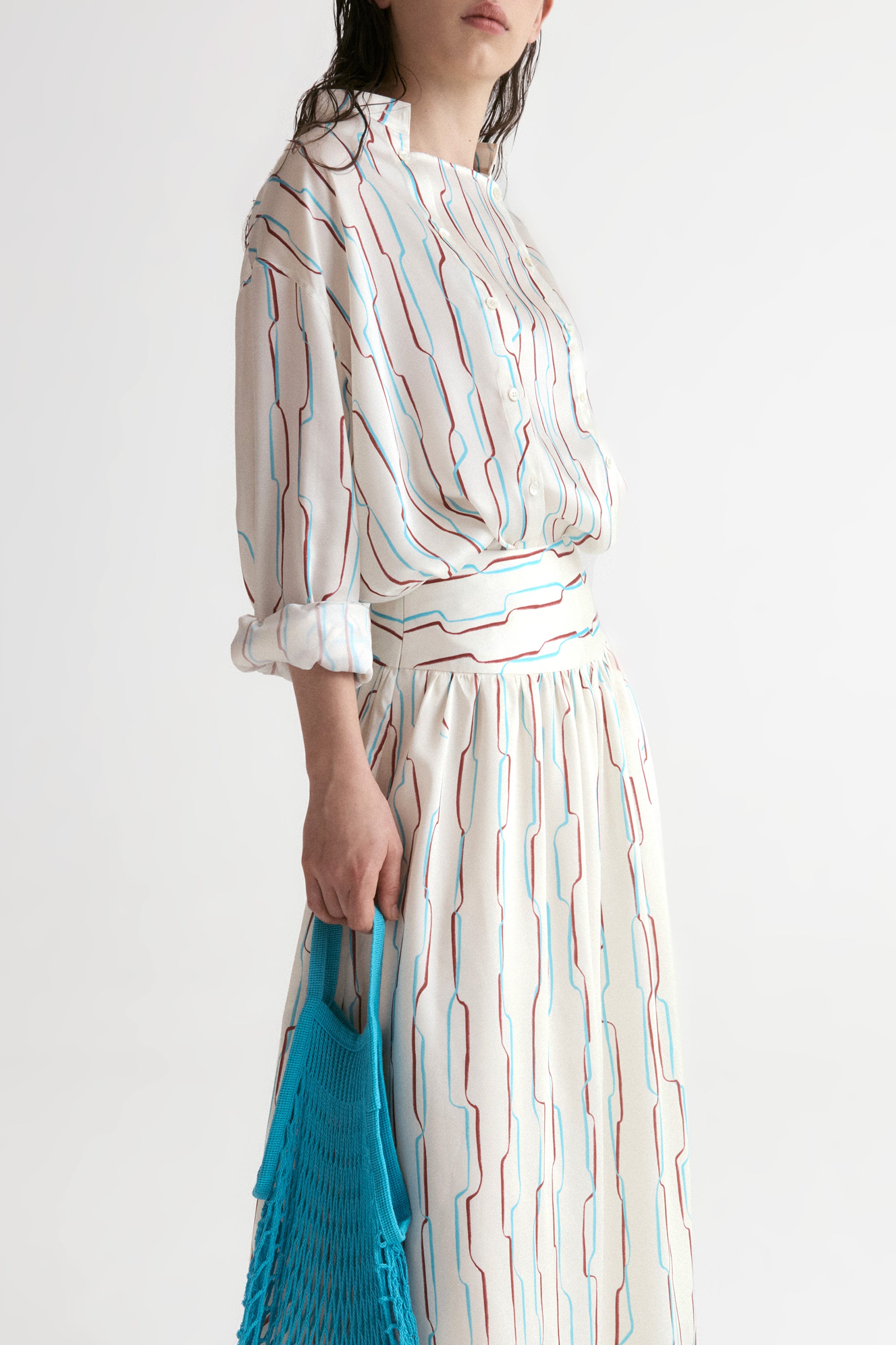 Santorini Twisted Shirt in Viscose Silk