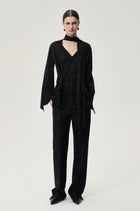 Reversible Scarf Blouse Black