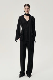 Reversible Scarf Blouse Black