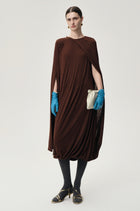 Opera Twisted Jersey Dress Cocoa Brown