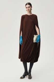 Opera Twisted Jersey Dress Cocoa Brown
