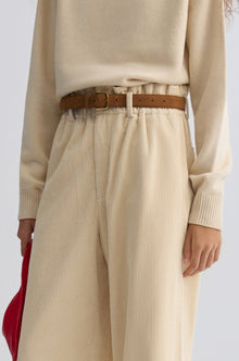 Corduroy Wide-leg Trousers Ivory
