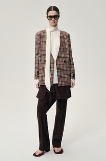 Reversible Check Blazer Espresso