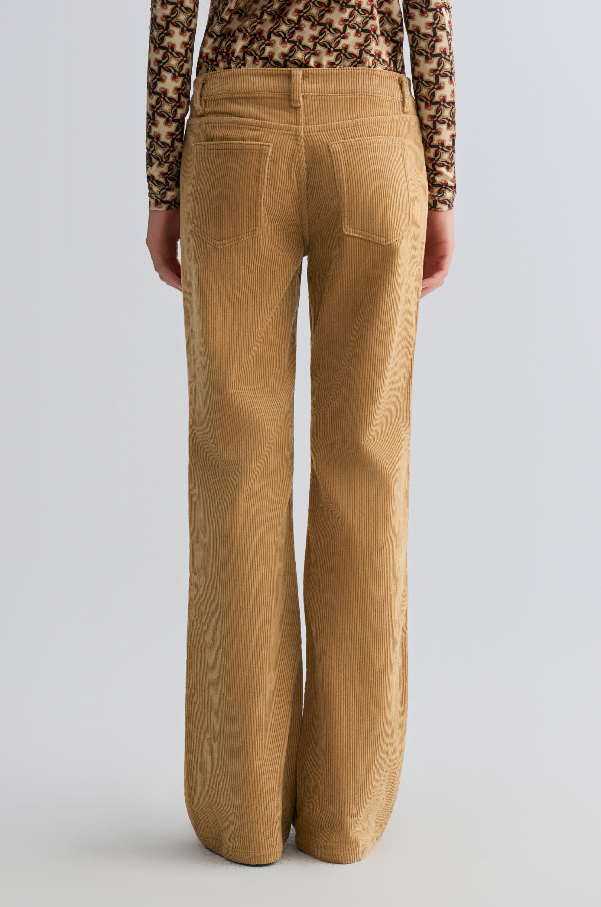 Corduroy Flared Trousers Sand