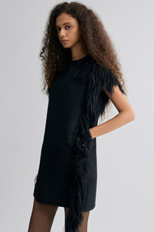 Side-Trim Wool Dress