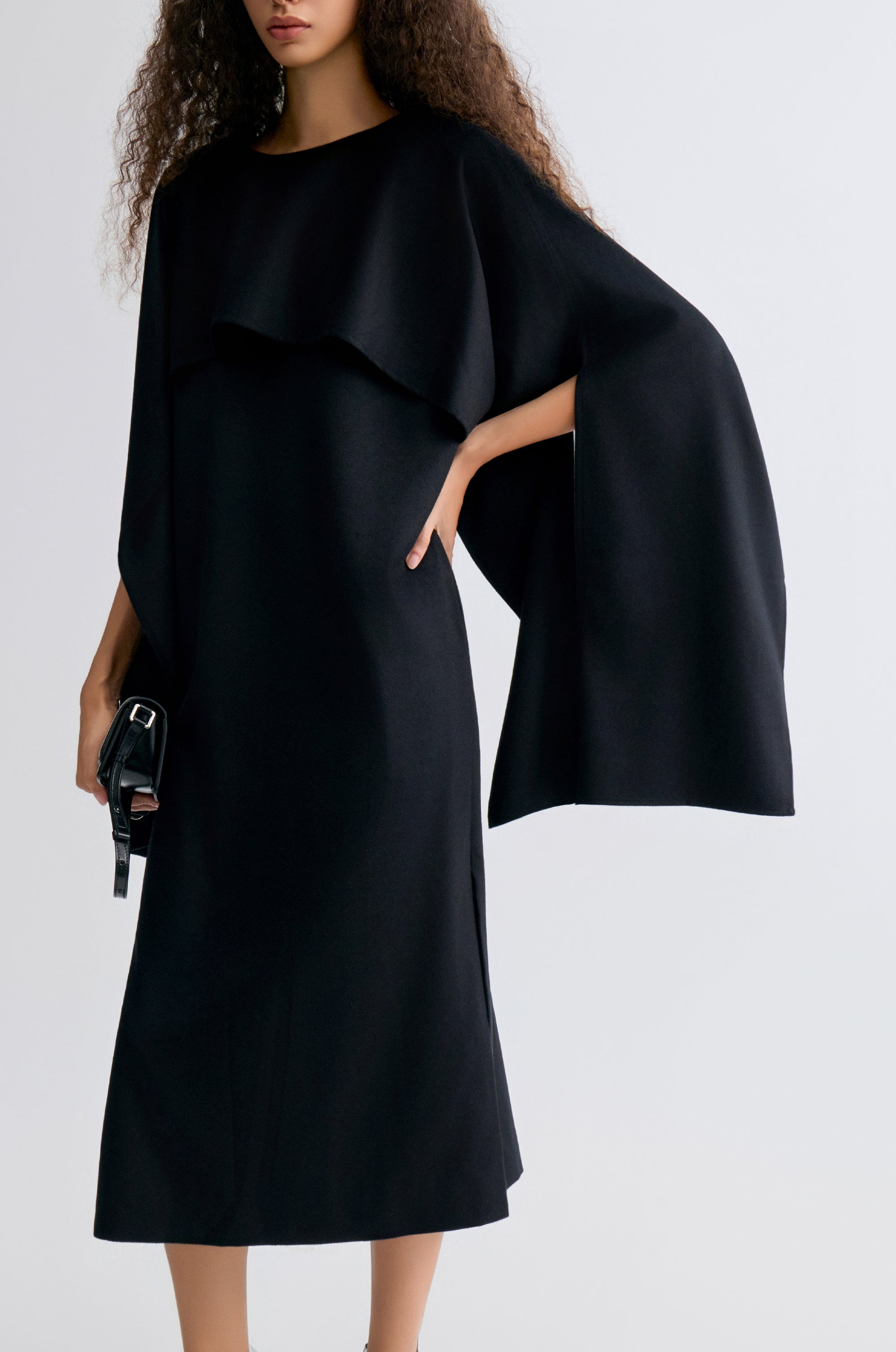 Opera Cape Maxi Dress Black