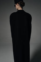 Double-faced Sculptural Wool Cape Coat Black