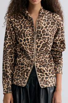 Leopard-print Zipper Hoodie