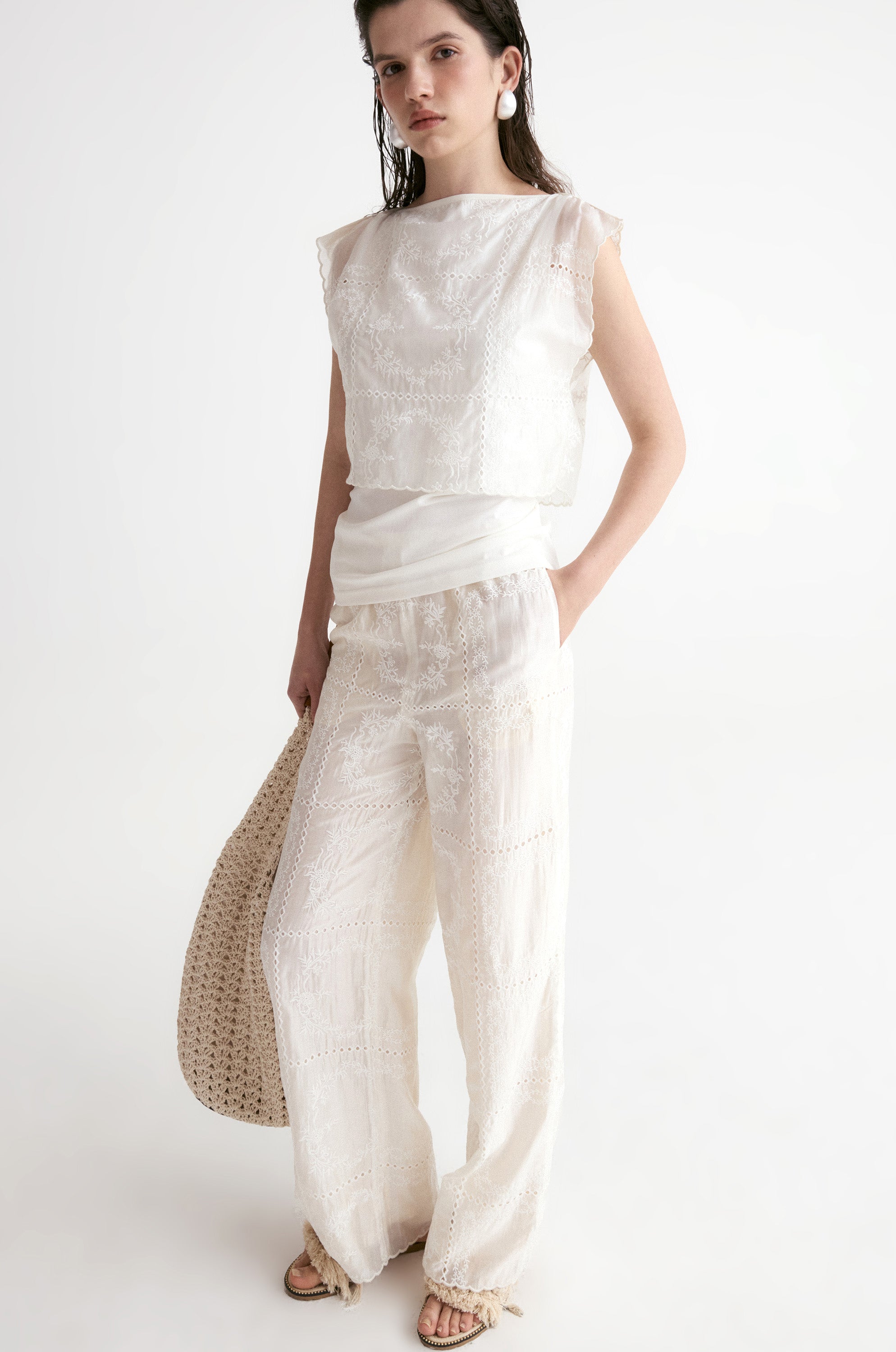 Cutwork Embroidery Trousers | Front Row Shop