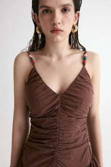 Tuscany Drape Cami Dress-Crimson