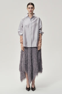 Stud-embellished Shirt Pale Grey