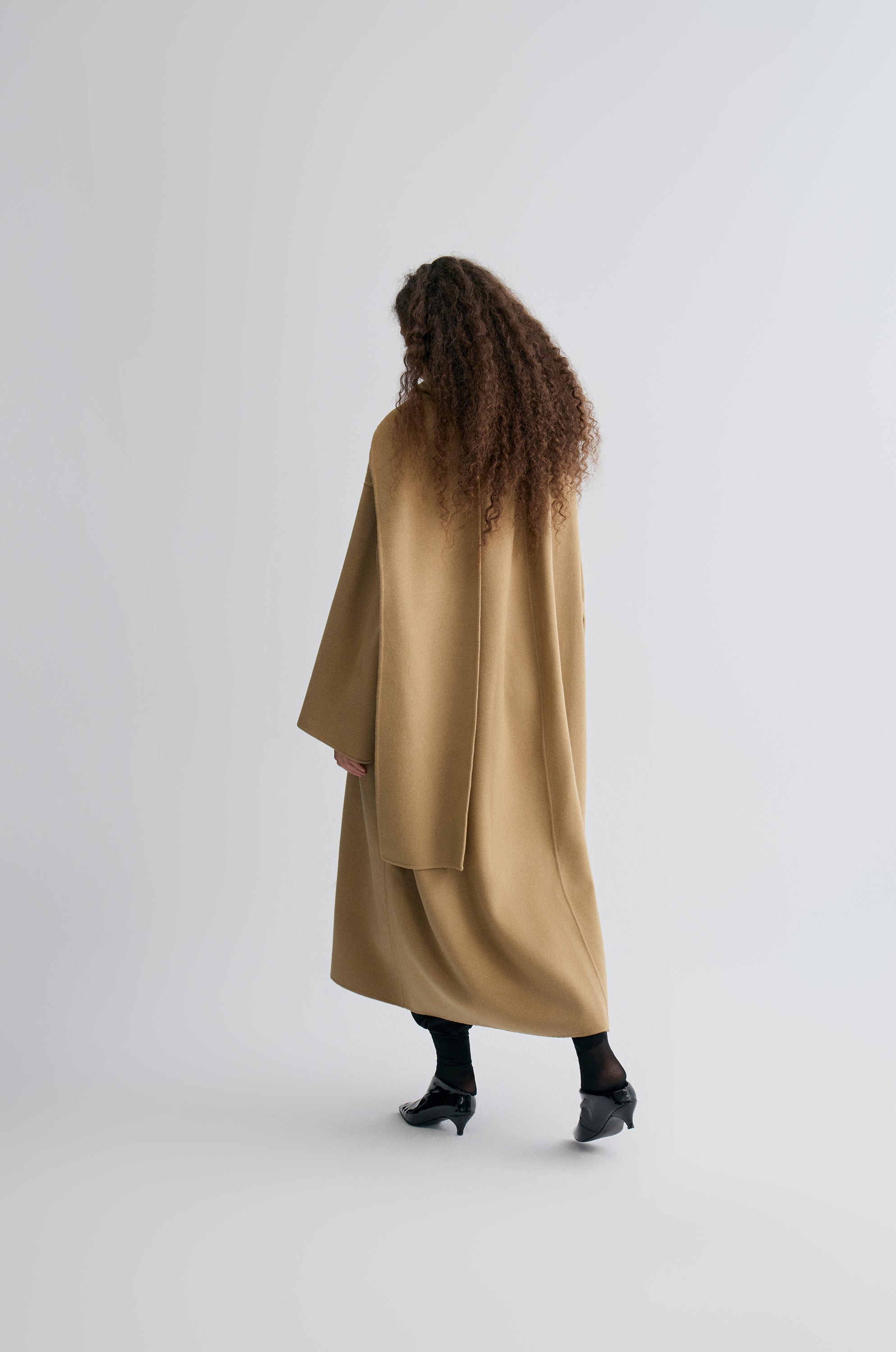 Oversized Double-faced Scarf Coat Hazel