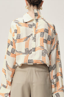 Printed Reversed Collar Shirt Ivory