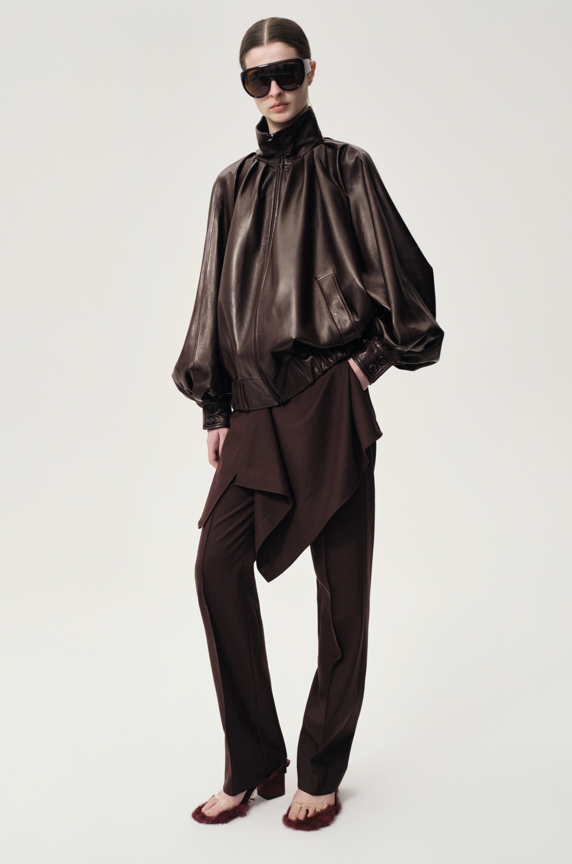 Layered Skirt Trousers Rum
