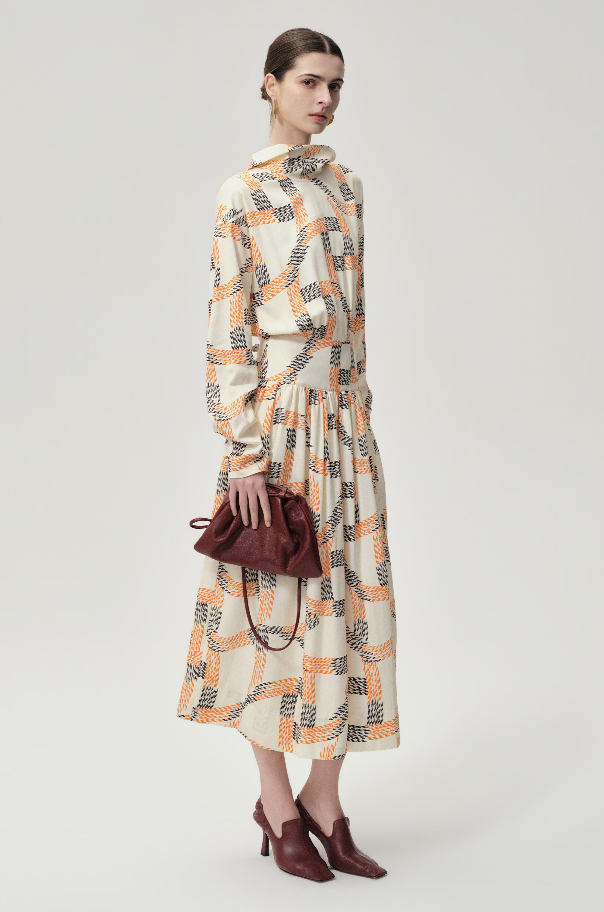 Printed Trompe-L'Ceil Dress Multi