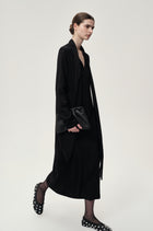 Reversible Fringed Scarf Dress Black