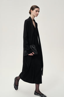 Reversible Fringed Scarf Dress Black