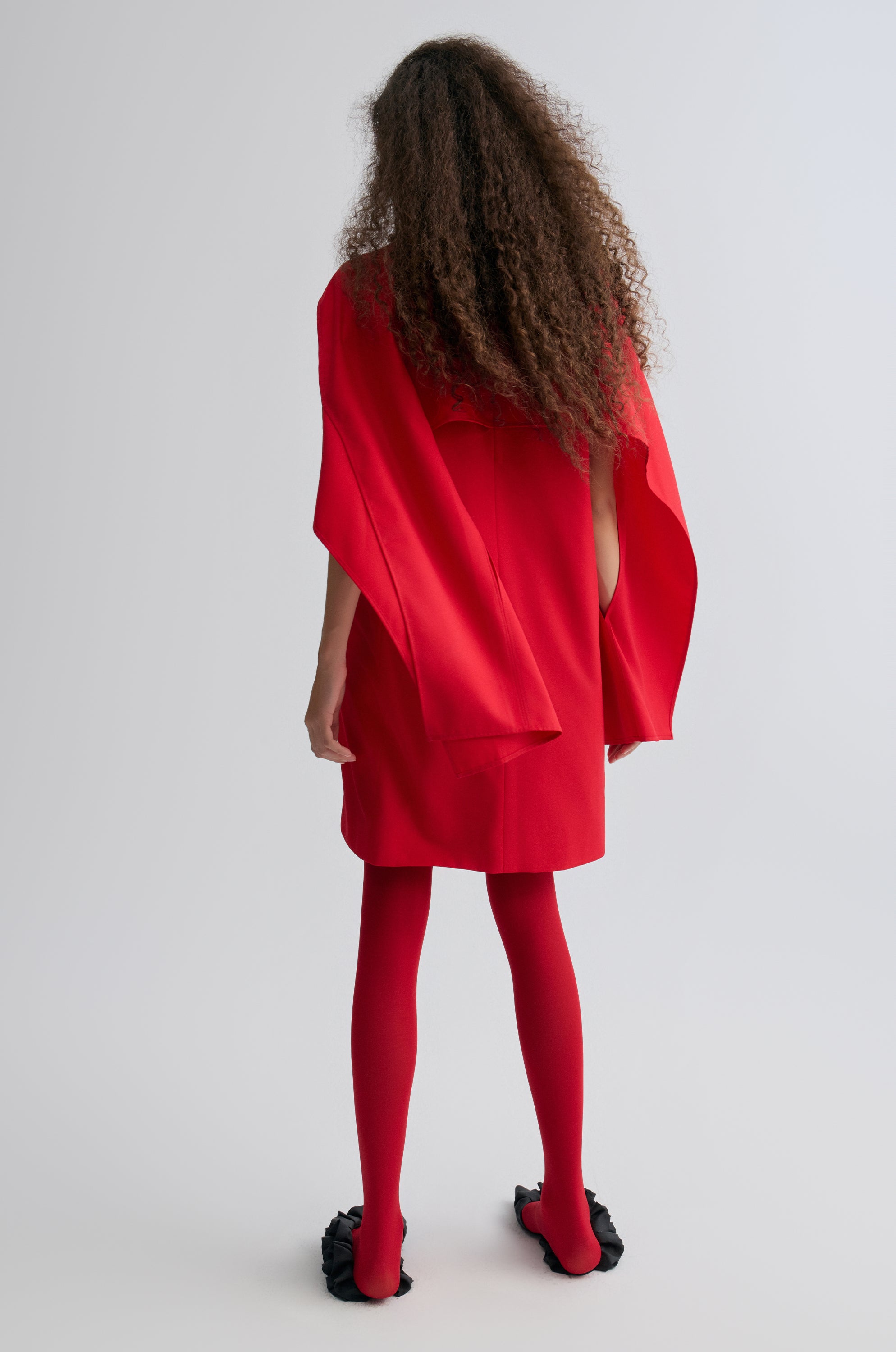 Opera Cape Dress Crimson