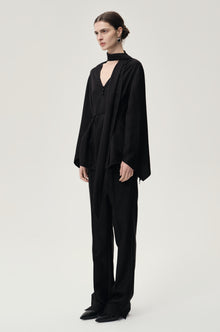 Reversible Scarf Blouse Black
