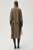 Double Alpaca Wool Wrap Coat Squirrel Melange