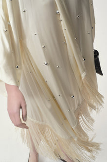 Stud-embellished Scarf Dress Ivory