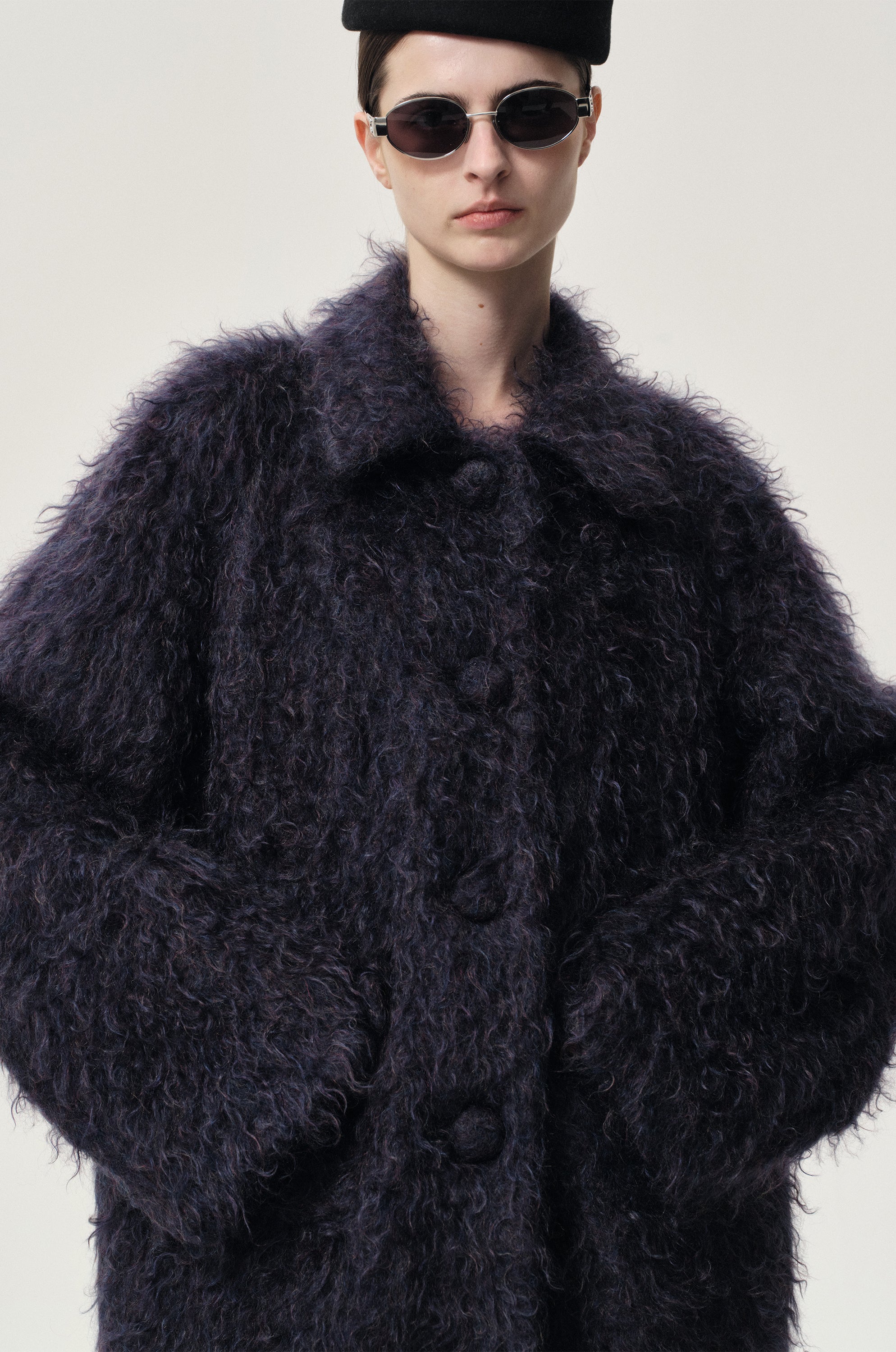 Modernist Mohair Coat Midnight