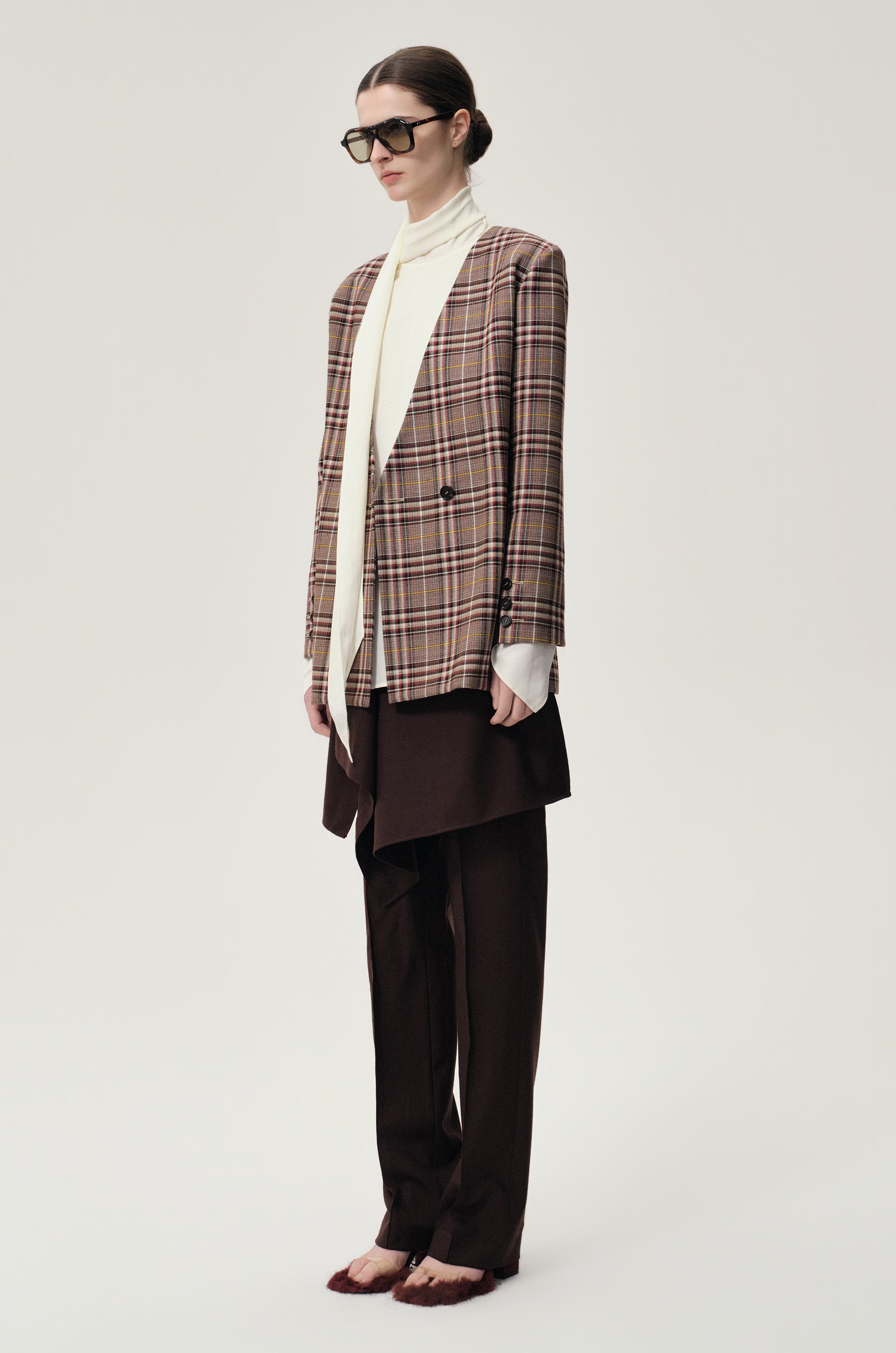 Reversible Check Blazer Espresso