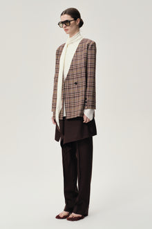 Reversible Check Blazer Espresso
