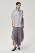 Stud-embellished Shirt Pale Grey