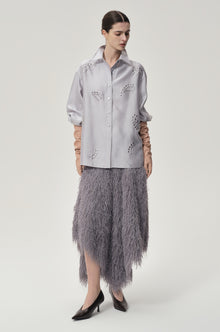 Stud-embellished Shirt Pale Grey