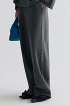 Wide-leg knitted Trousers Grey Melange