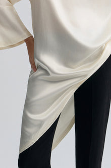 Asymmetric Slouch-neck Blouse Cream