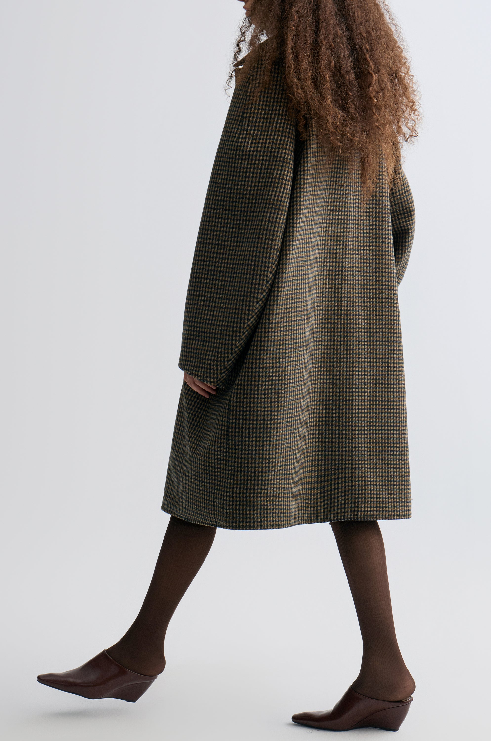 Reversible Twill and Check Trench Coat