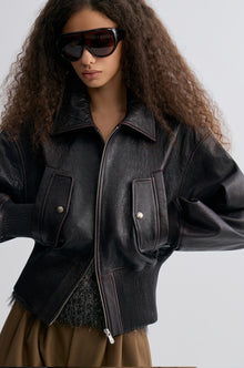 Leather Bomber Jacket