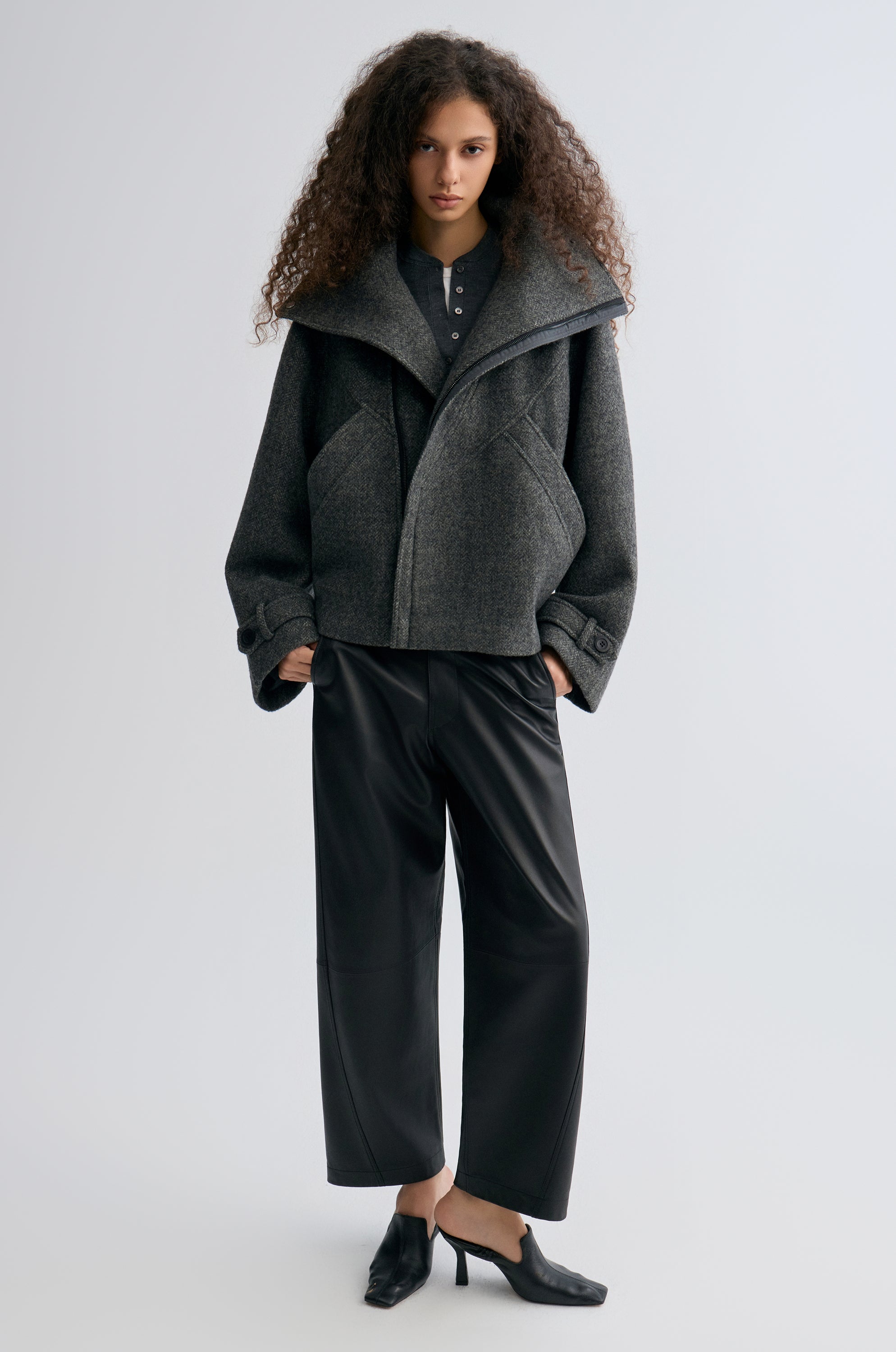 Retro Herringbone Wool Jacket