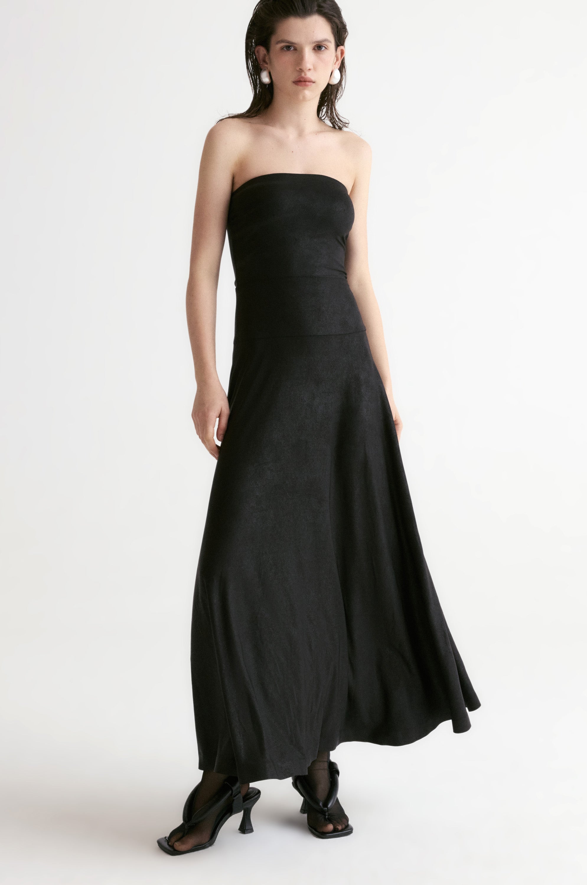Strapless Jersey Maxi Dress