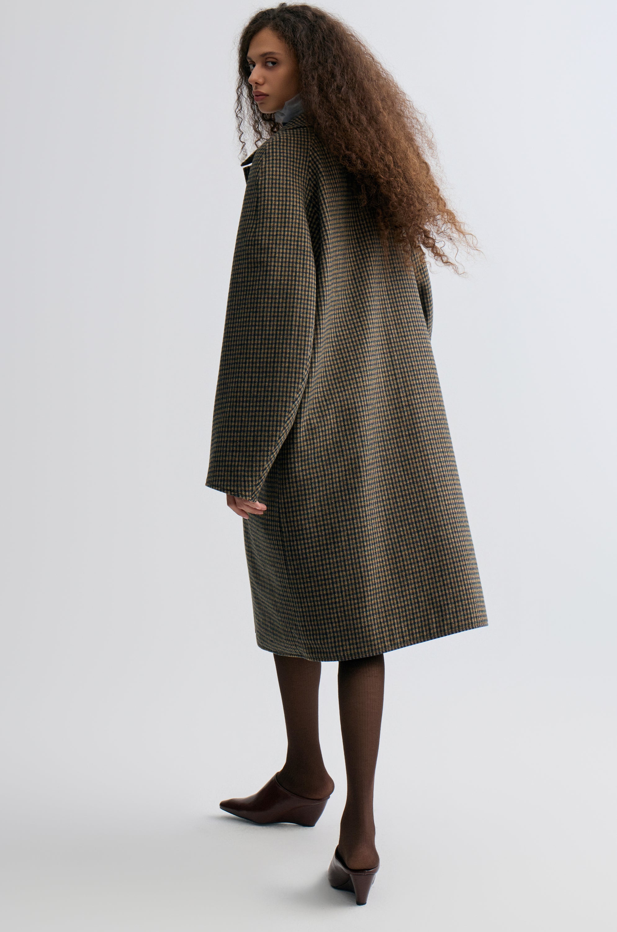 Reversible Twill and Check Trench Coat