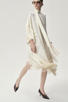 Stud-embellished Scarf Dress Ivory