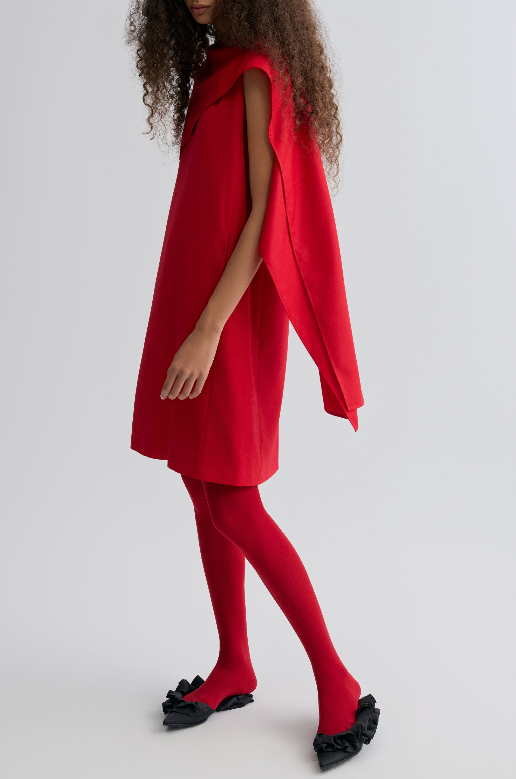 Opera Cape Dress Crimson