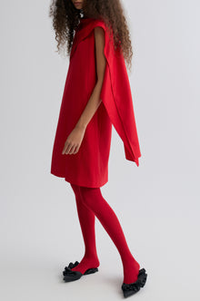 Opera Cape Dress Crimson