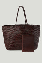 Soleil Woven Large Tote Brown