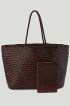 Soleil Woven Large Tote Brown