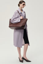 Soleil Woven Large Tote Brown