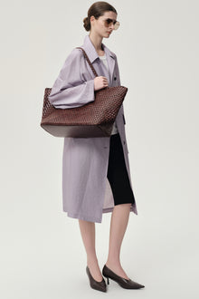 Soleil Woven Large Tote Brown