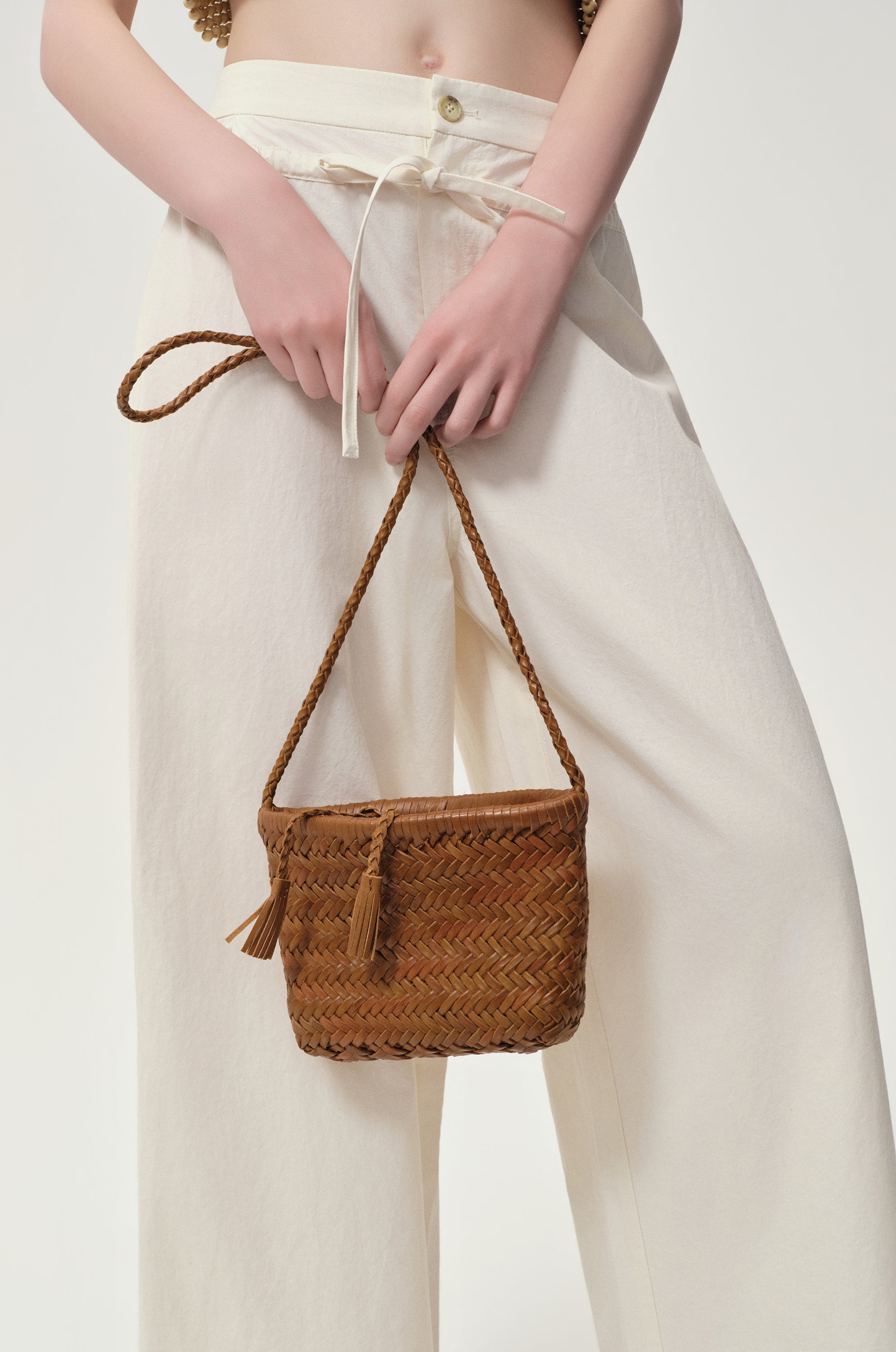 Brise Woven Small Cabas Camel