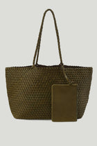 Soleil Woven Large Tote Olive