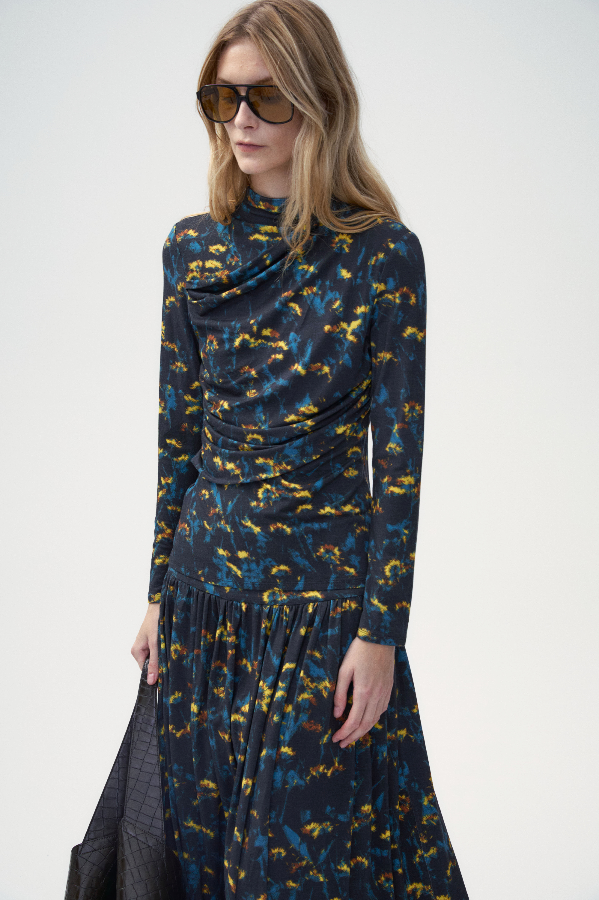 Doris Ditsy Floral Drap T-shirt | Front Row Shop